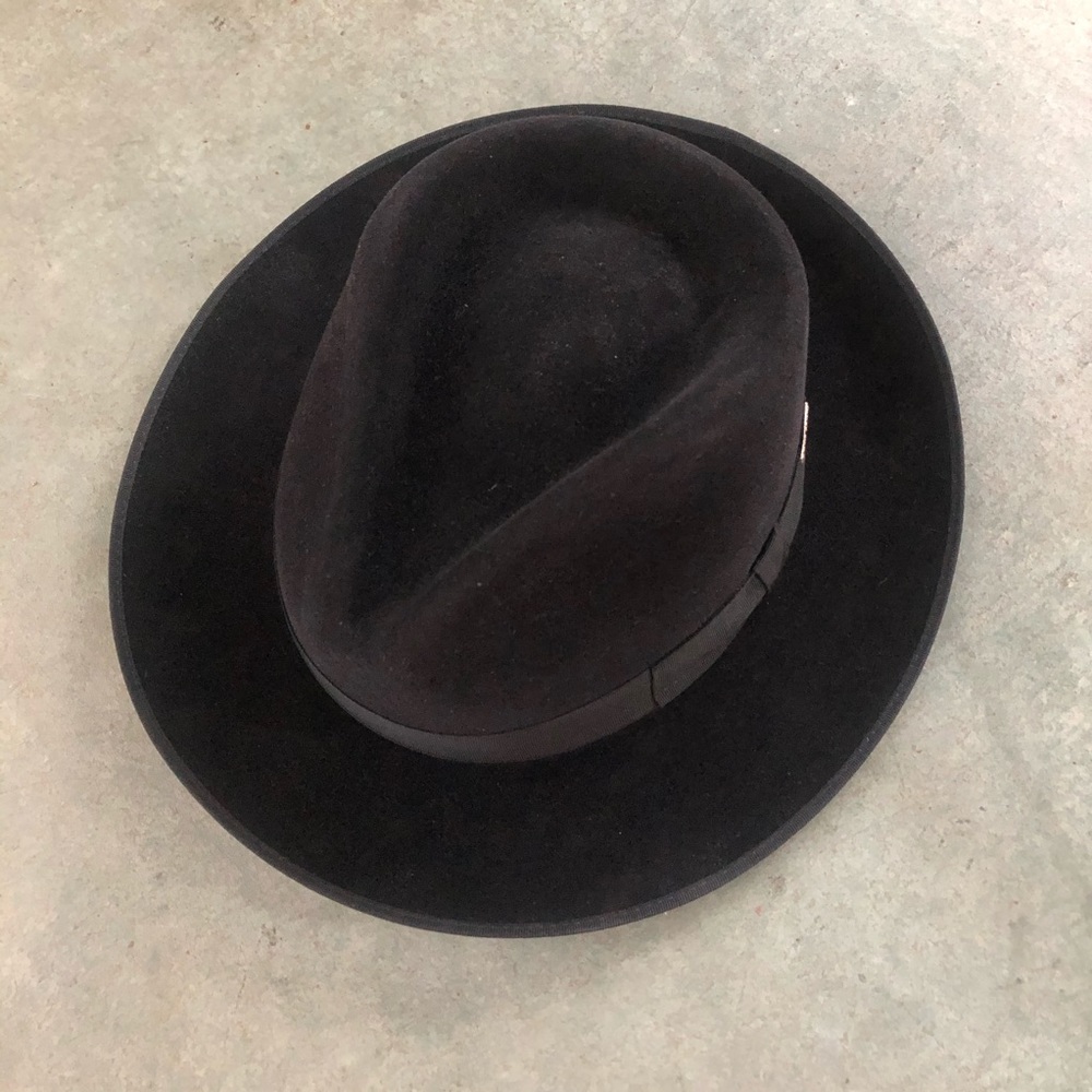 Pierre Cardin Black Furfelt Fedora Hat Men Size L